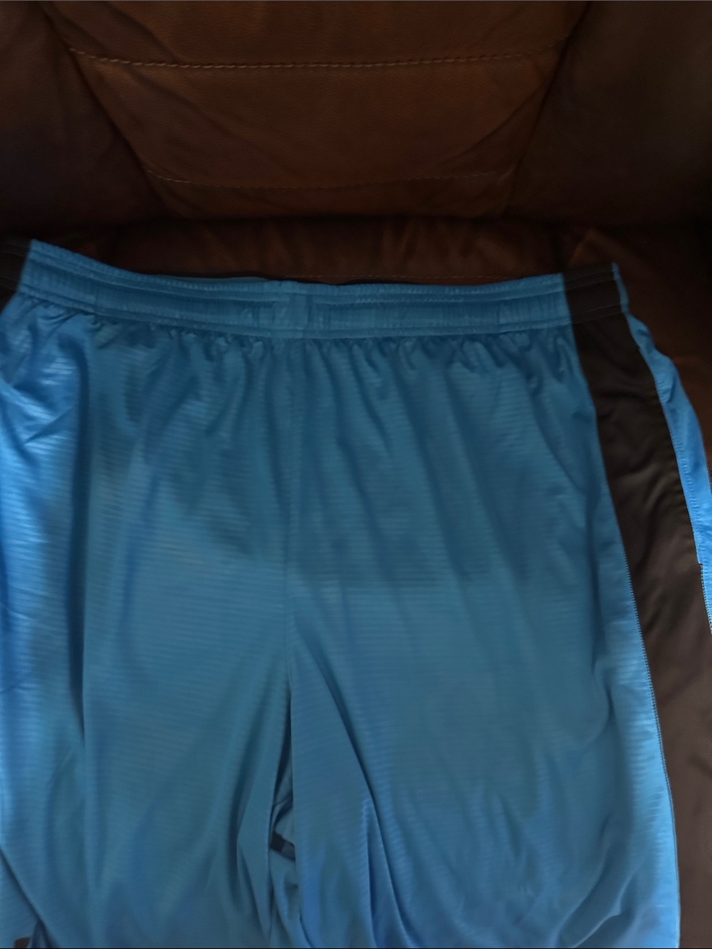 Under Armour Men's Light Blue Athletic Shorts with Black Side Panels